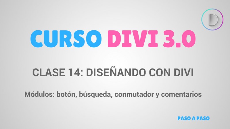 diseñado con divi_ botón, búsqueda, conmutador y comentarios
