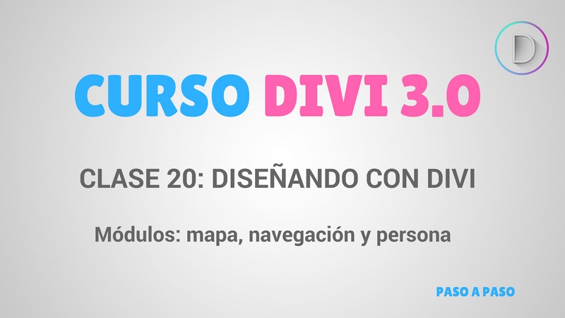 Módulos divi mapa, navegación y persona