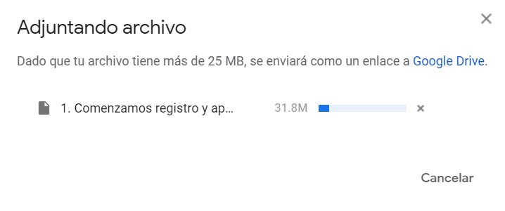 adjuntando archivos pesados