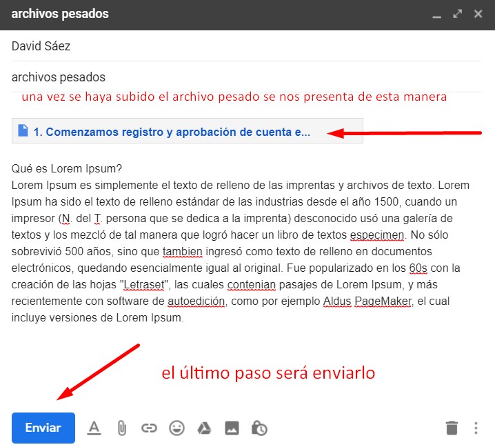 enviando archivos pesados