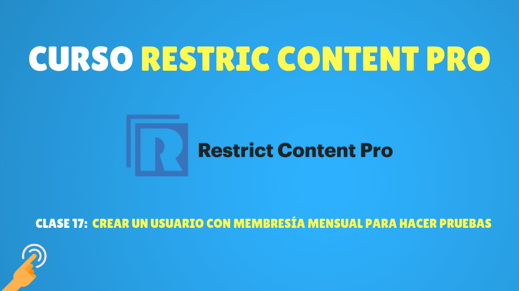 Crear un usuario con membresía mensual para hacer pruebas